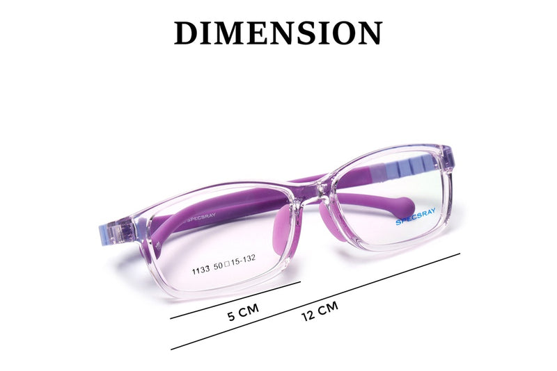Rectangle Full Rim Eyeglasses For Kids