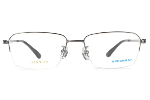 Rectangular Half Rim Eyeglasses For Men