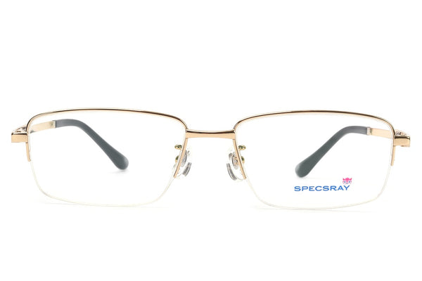 Rectangle Half Rim Eyeglasses For Men