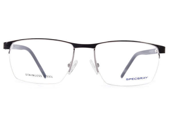 Rectangle Half Rim Eyeglasses For Men