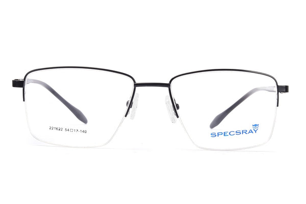 Rectangular Half Rim Eyeglasses For Men