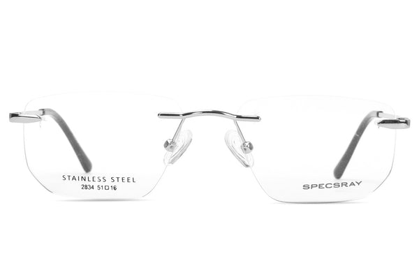 Rectangle Rim Less Eyeglasses For Men