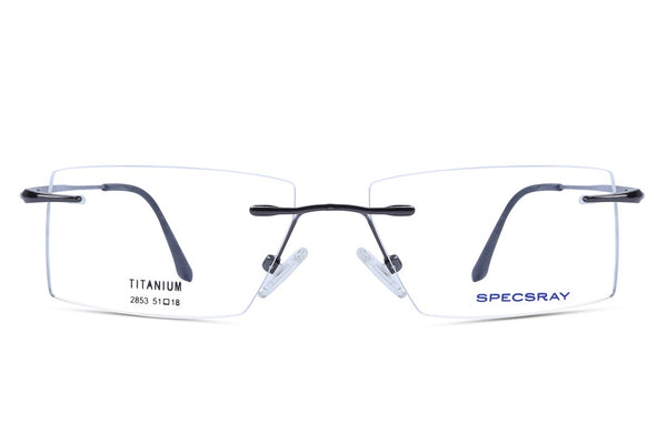 Rectangle Rim Less Eyeglasses For Unisex