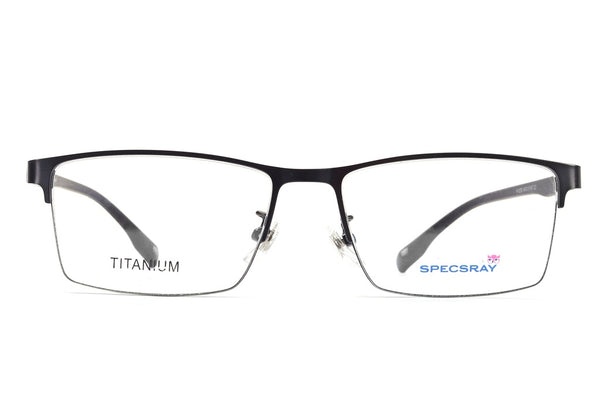 Rectangle Half Rim Eyeglasses For Men